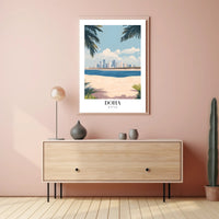 Doha Skyline Serenity: Urban or Cityscape Poster PosterGoat
