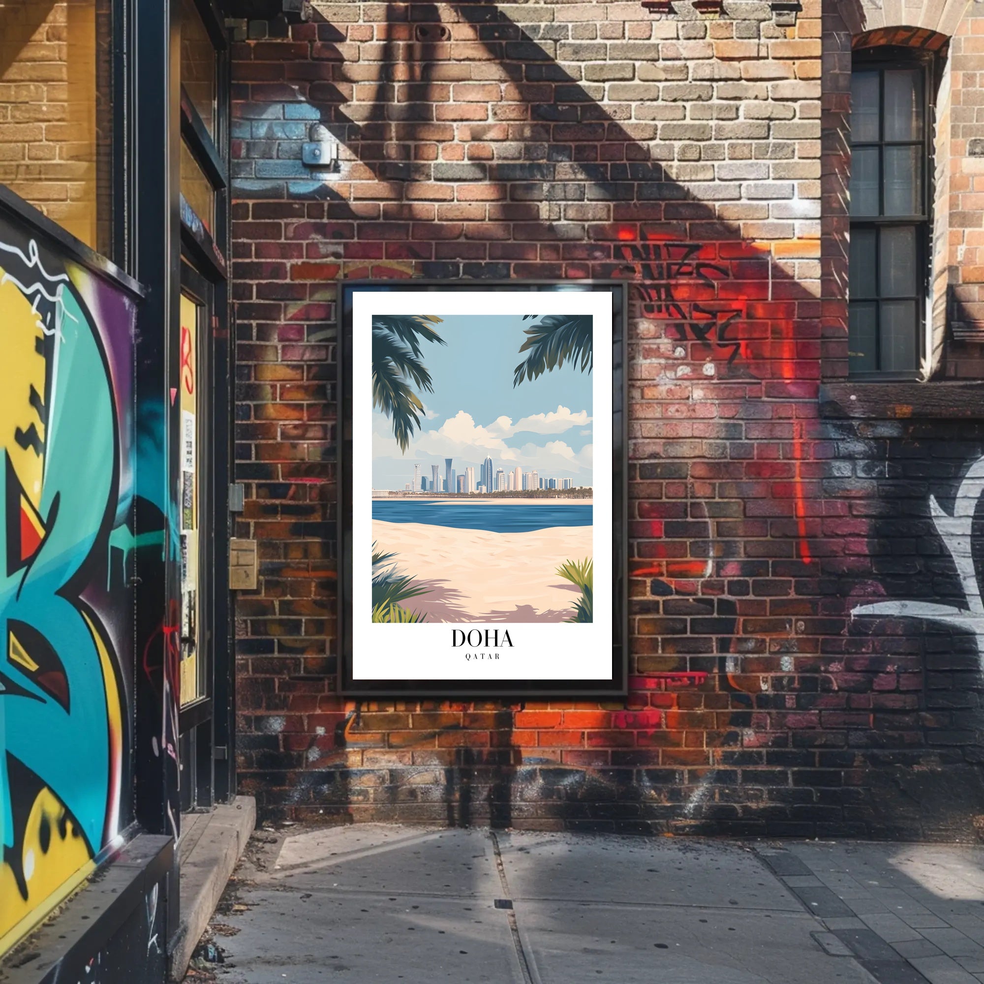 Doha Skyline Serenity: Urban or Cityscape Poster PosterGoat