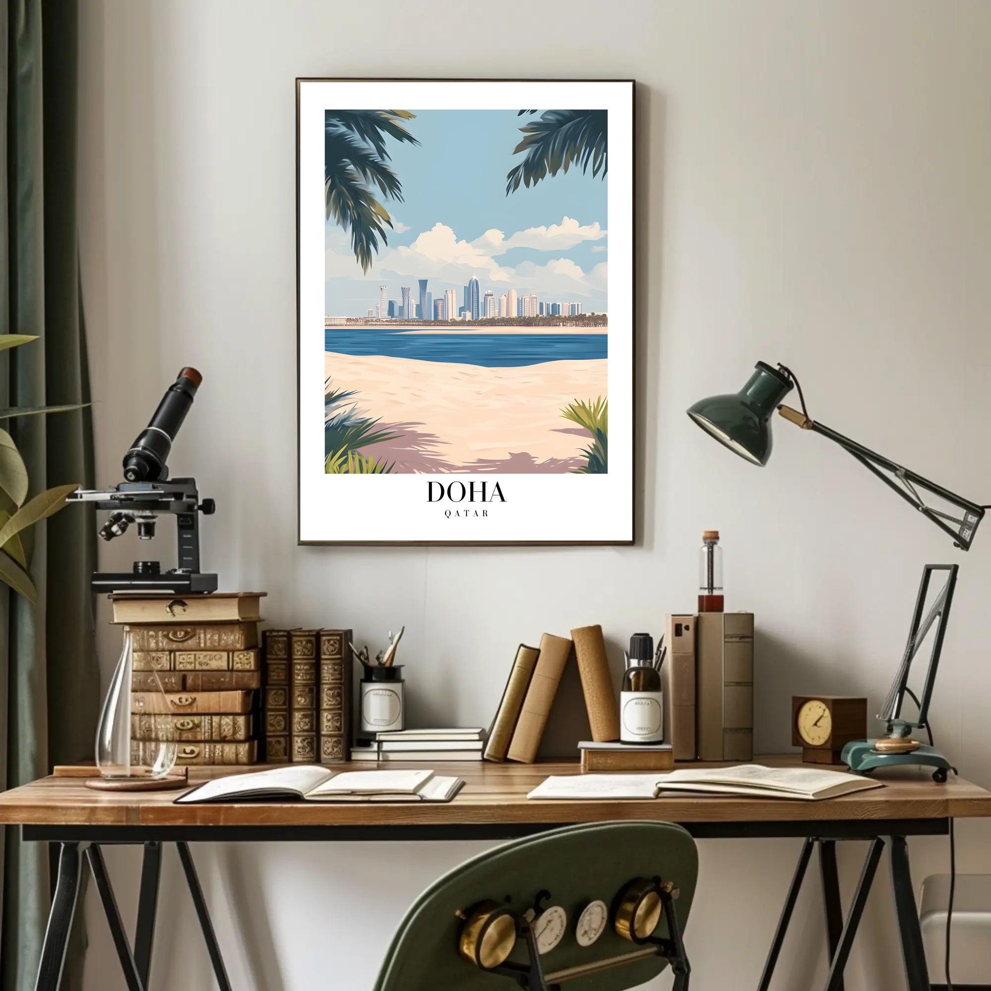 Doha Skyline Serenity: Urban or Cityscape Poster PosterGoat