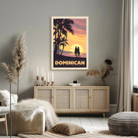 Dominican Republic Tropical Sunset Romance Travel Poster PosterGoat