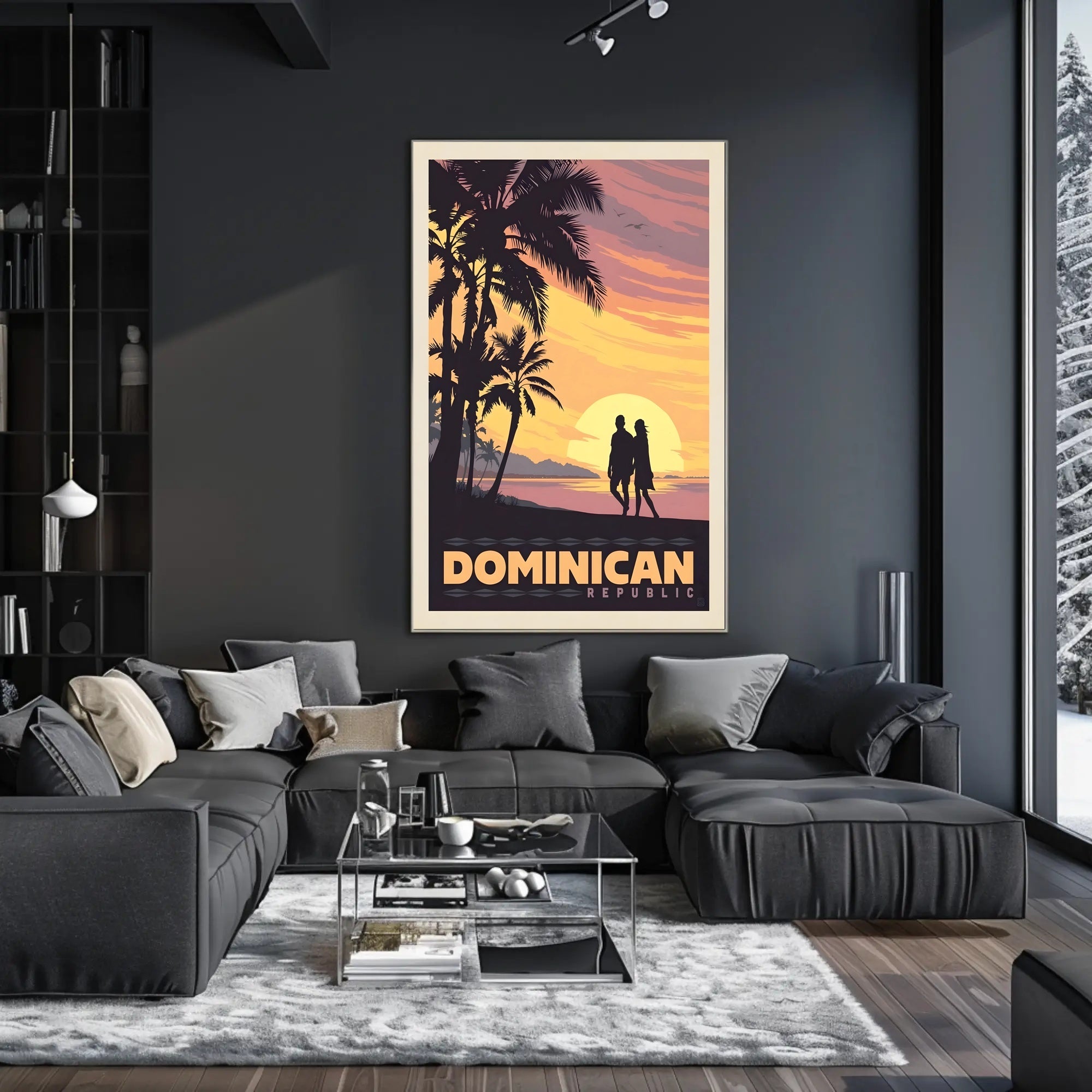 Dominican Republic Tropical Sunset Romance Travel Poster PosterGoat
