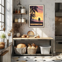 Dominican Republic Tropical Sunset Romance Travel Poster PosterGoat