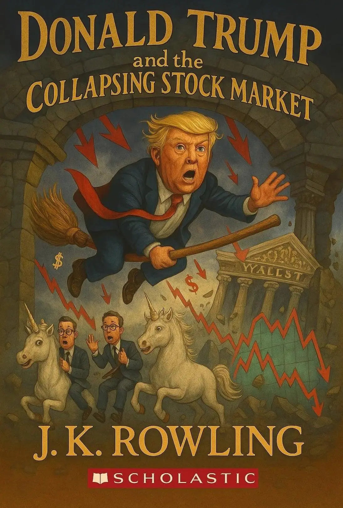 Donald Trump Fantasy Stock Market Satire Political Poster PosterGoat