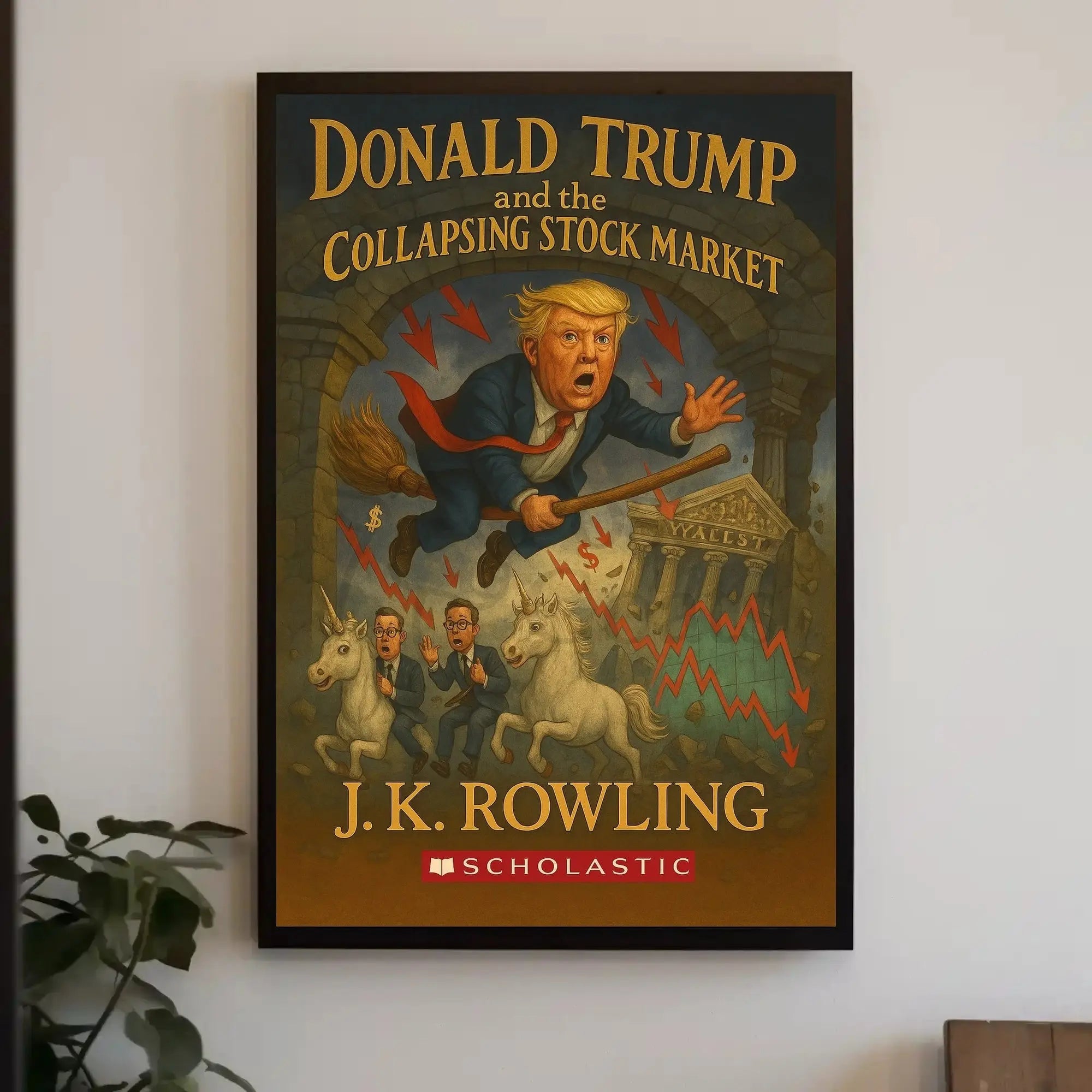 Donald Trump Fantasy Stock Market Satire Political Poster PosterGoat