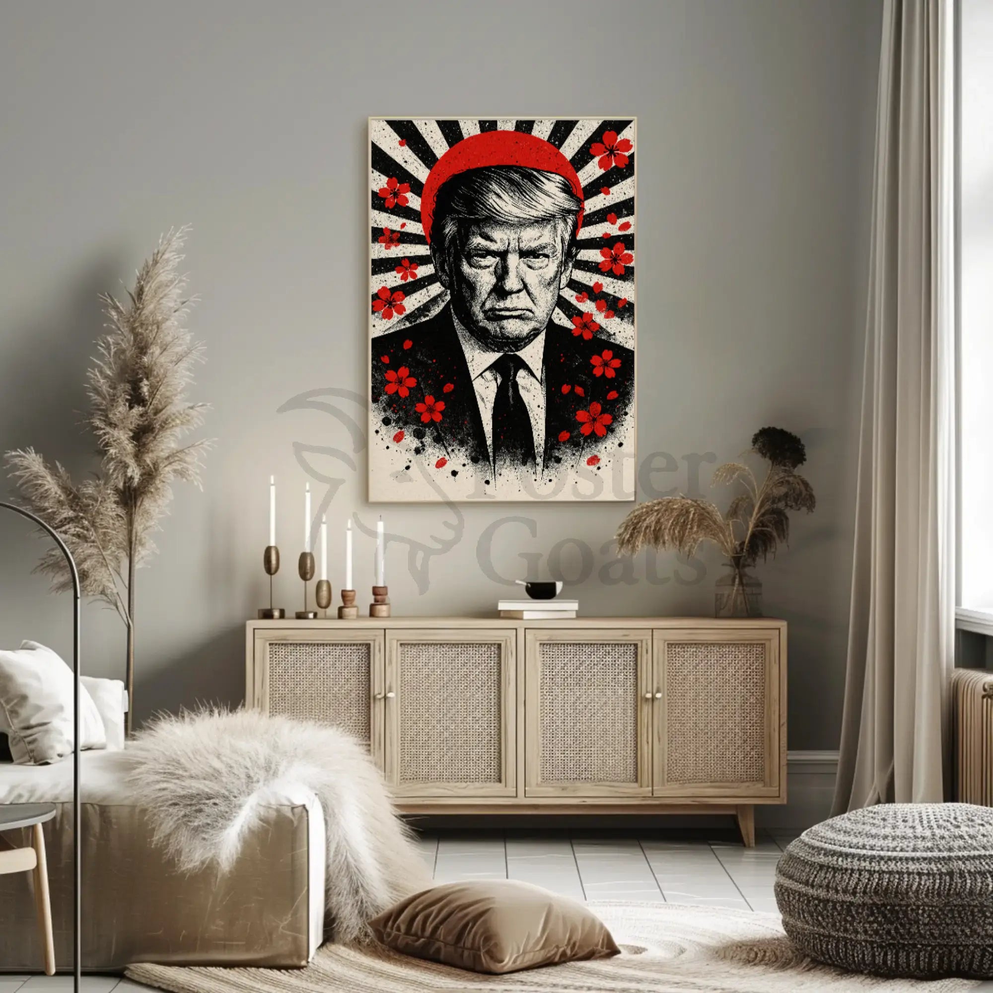 Donald Trump Timeless Heroic Vision Japanese Cultural Propaganda Poster PosterGoat