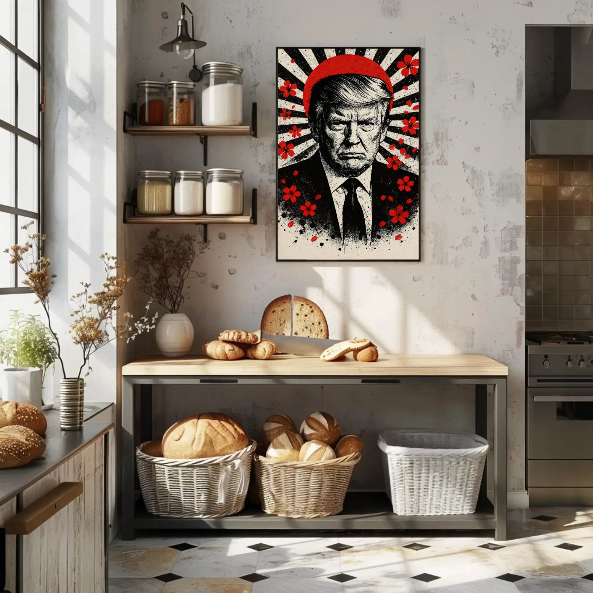 Donald Trump Timeless Heroic Vision Japanese Cultural Propaganda Poster PosterGoat