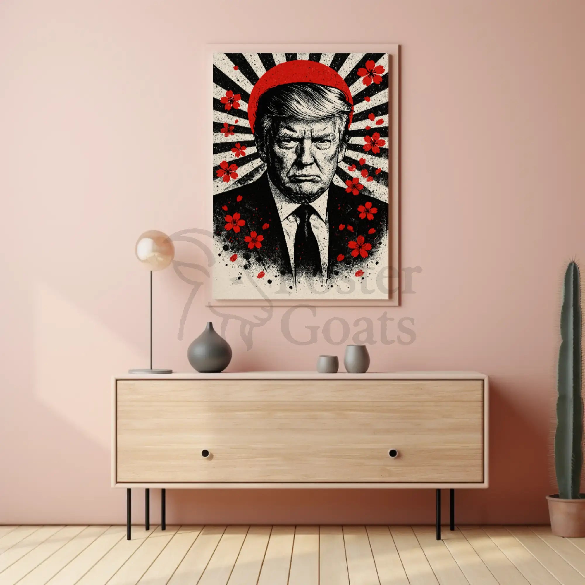 Donald Trump Timeless Heroic Vision Japanese Cultural Propaganda Poster PosterGoat