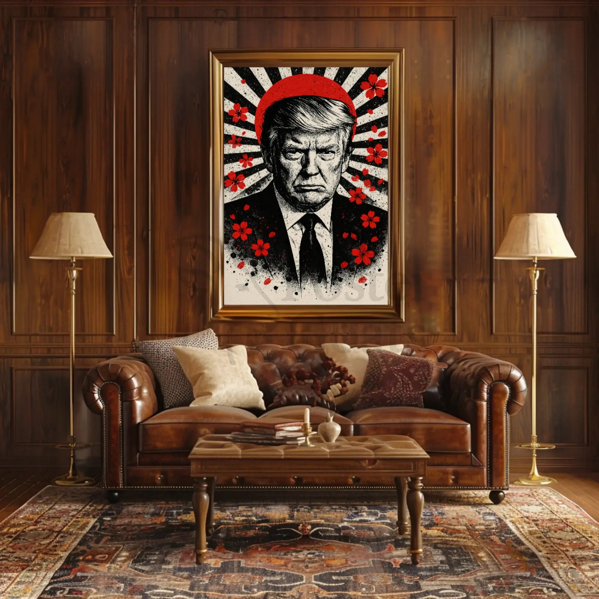 Donald Trump Timeless Heroic Vision Japanese Cultural Propaganda Poster PosterGoat