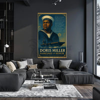 Doris Miller WWII Hero Commemorative Historical Poster PosterGoat