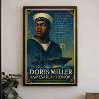 Doris Miller WWII Hero Commemorative Historical Poster PosterGoat