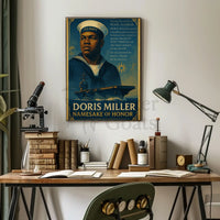 Doris Miller WWII Hero Commemorative Historical Poster PosterGoat