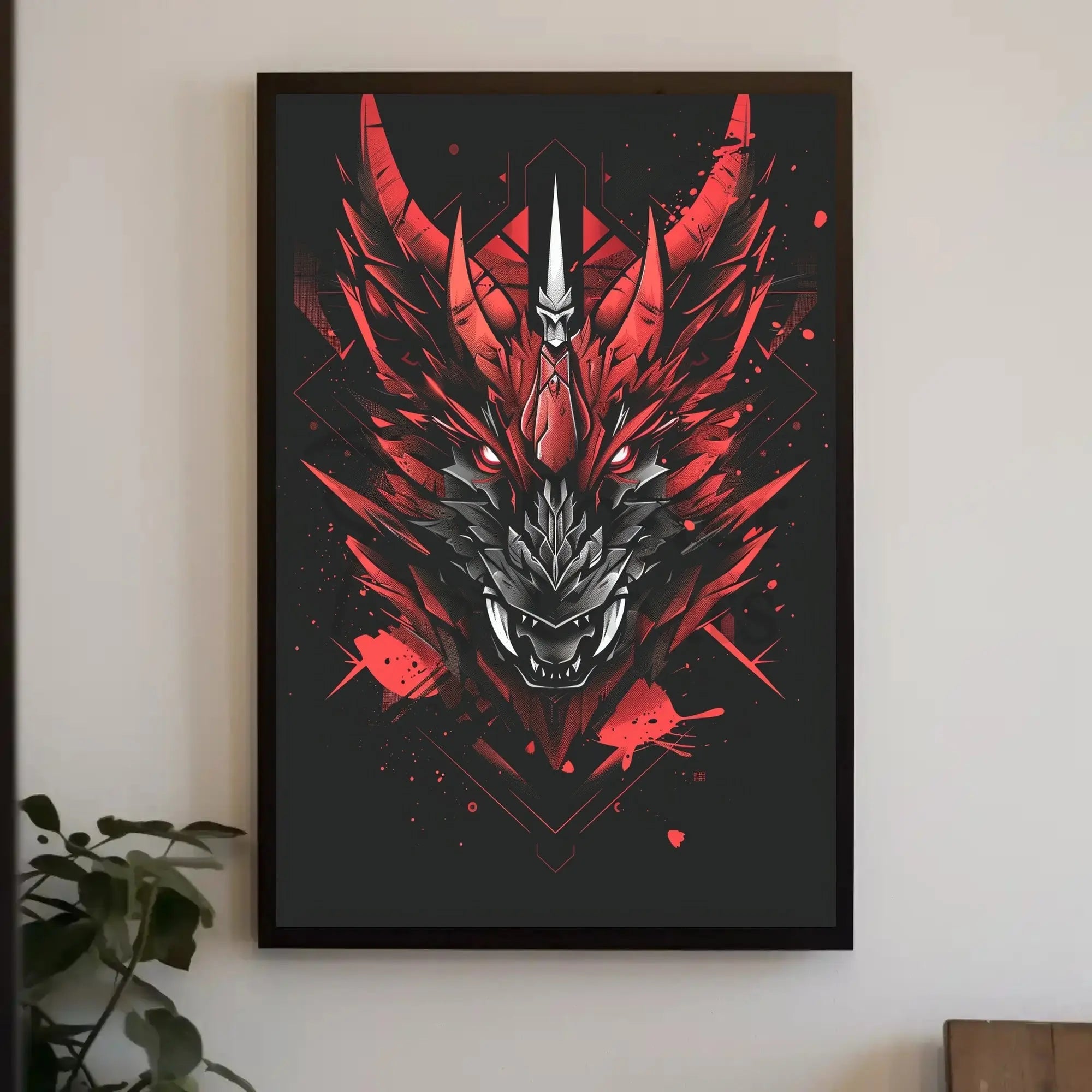Dragon of Power Modern Art Fantasy Poster PosterGoat