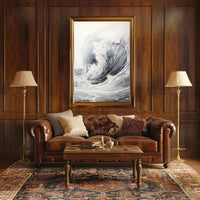 Dramatic Ocean Wave Japanese-Style Artistic Poster PosterGoat