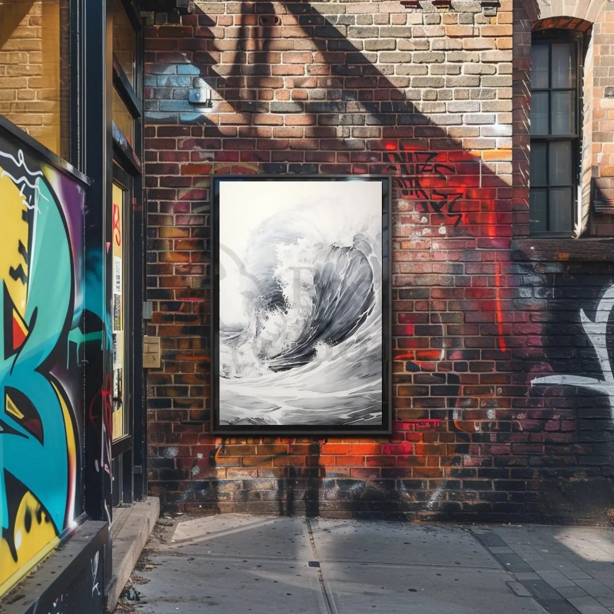 Dramatic Ocean Wave Japanese-Style Artistic Poster PosterGoat