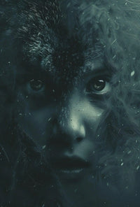 Duality Revealed: Human-Wolf Fusion Abstract, Artistic, or Pop Culture Poster PosterGoat