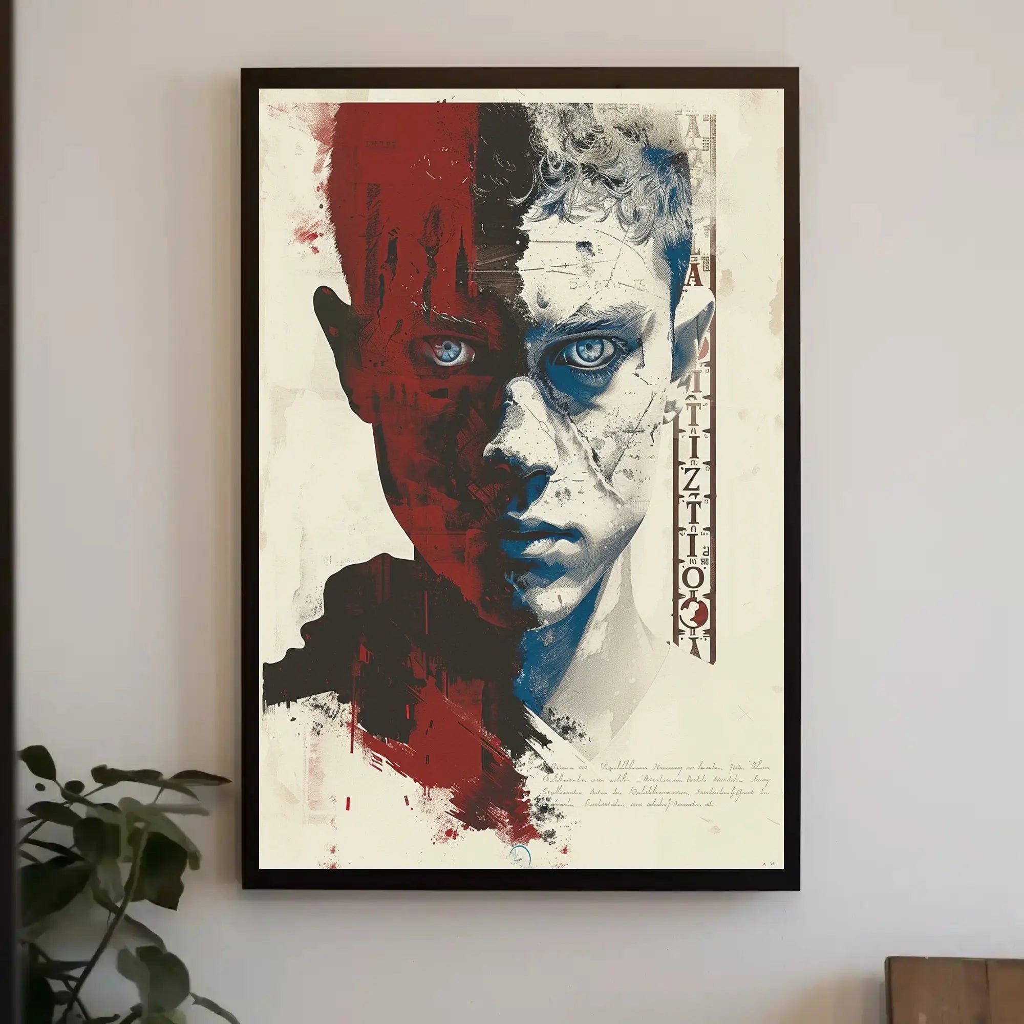 Duality Unveiled: Abstract, Artistic Portrait Poster PosterGoat
