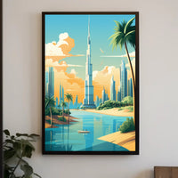 Dubai-Inspired Cityscape with Burj Khalifa Urban or Cityscape Poster PosterGoat