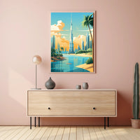 Dubai-Inspired Cityscape with Burj Khalifa Urban or Cityscape Poster PosterGoat
