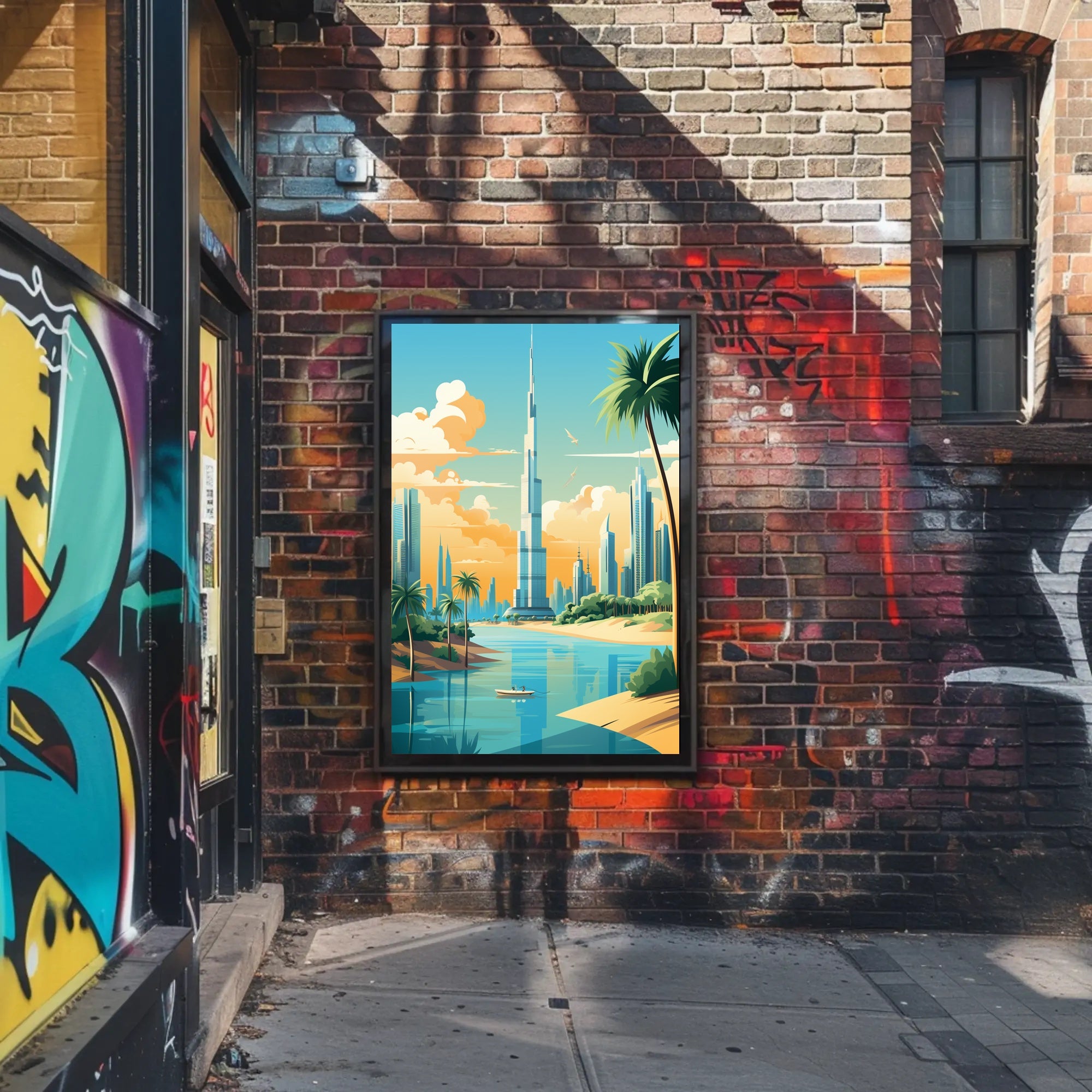 Dubai-Inspired Cityscape with Burj Khalifa Urban or Cityscape Poster PosterGoat