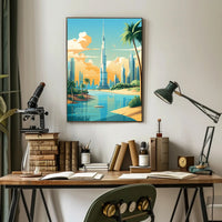 Dubai-Inspired Cityscape with Burj Khalifa Urban or Cityscape Poster PosterGoat