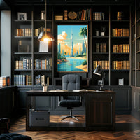 Dubai-Inspired Cityscape with Burj Khalifa Urban or Cityscape Poster PosterGoat