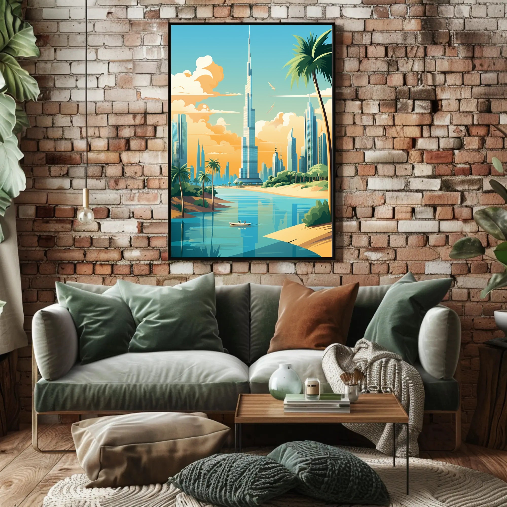 Dubai-Inspired Cityscape with Burj Khalifa Urban or Cityscape Poster PosterGoat