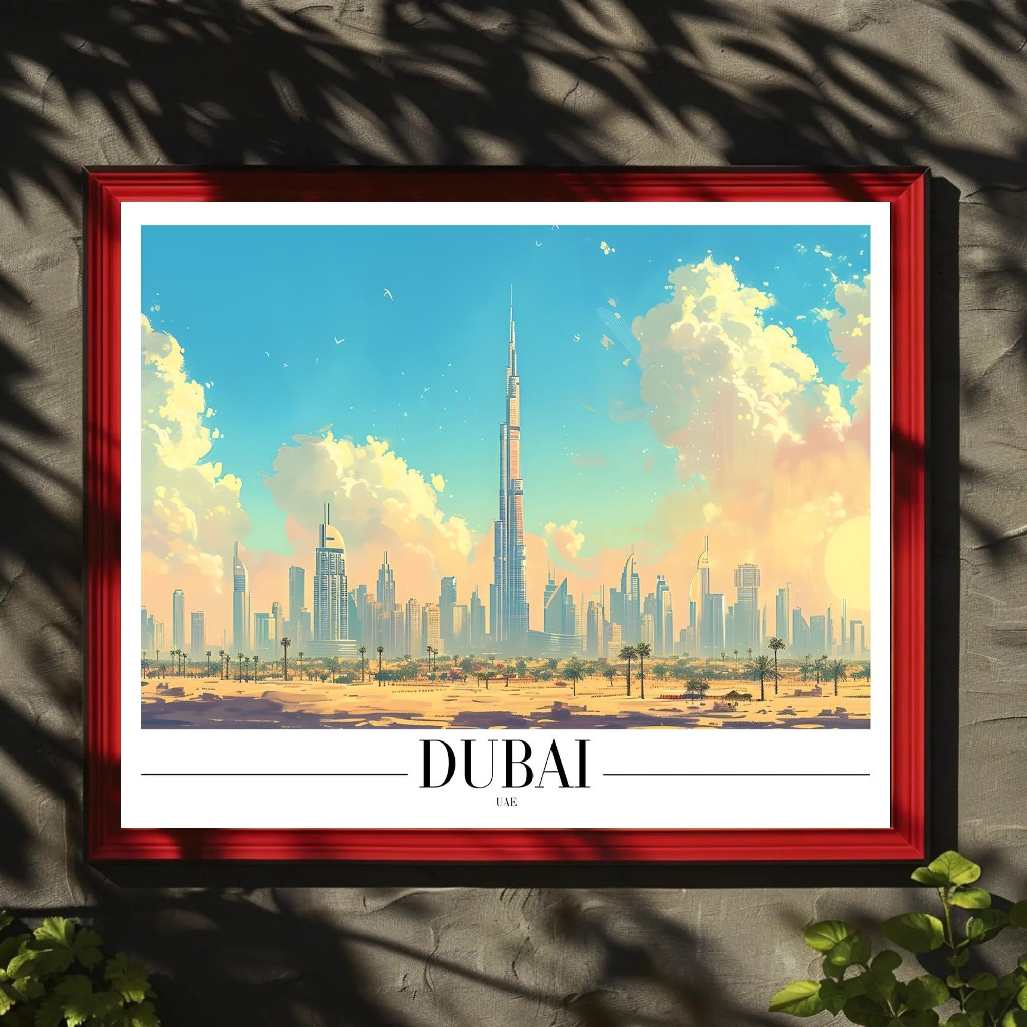 Dubai Skyline Poster with Burj Khalifa: Urban Cityscape PosterGoat