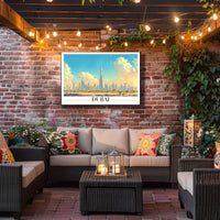 Dubai Skyline Poster with Burj Khalifa: Urban Cityscape PosterGoat