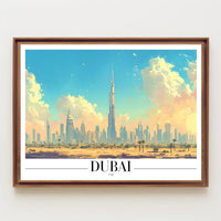 Dubai Skyline Poster with Burj Khalifa: Urban Cityscape PosterGoat