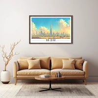 Dubai Skyline Poster with Burj Khalifa: Urban Cityscape PosterGoat