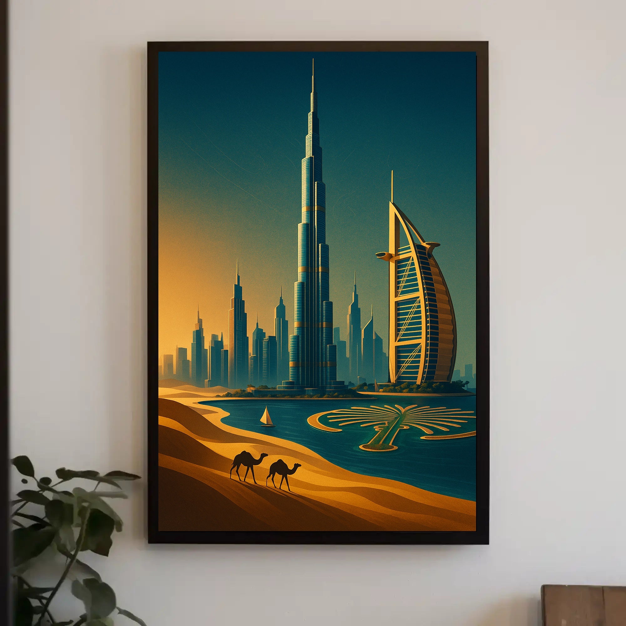 Dubai Skyline Sunset Wall Art Print PosterGoat