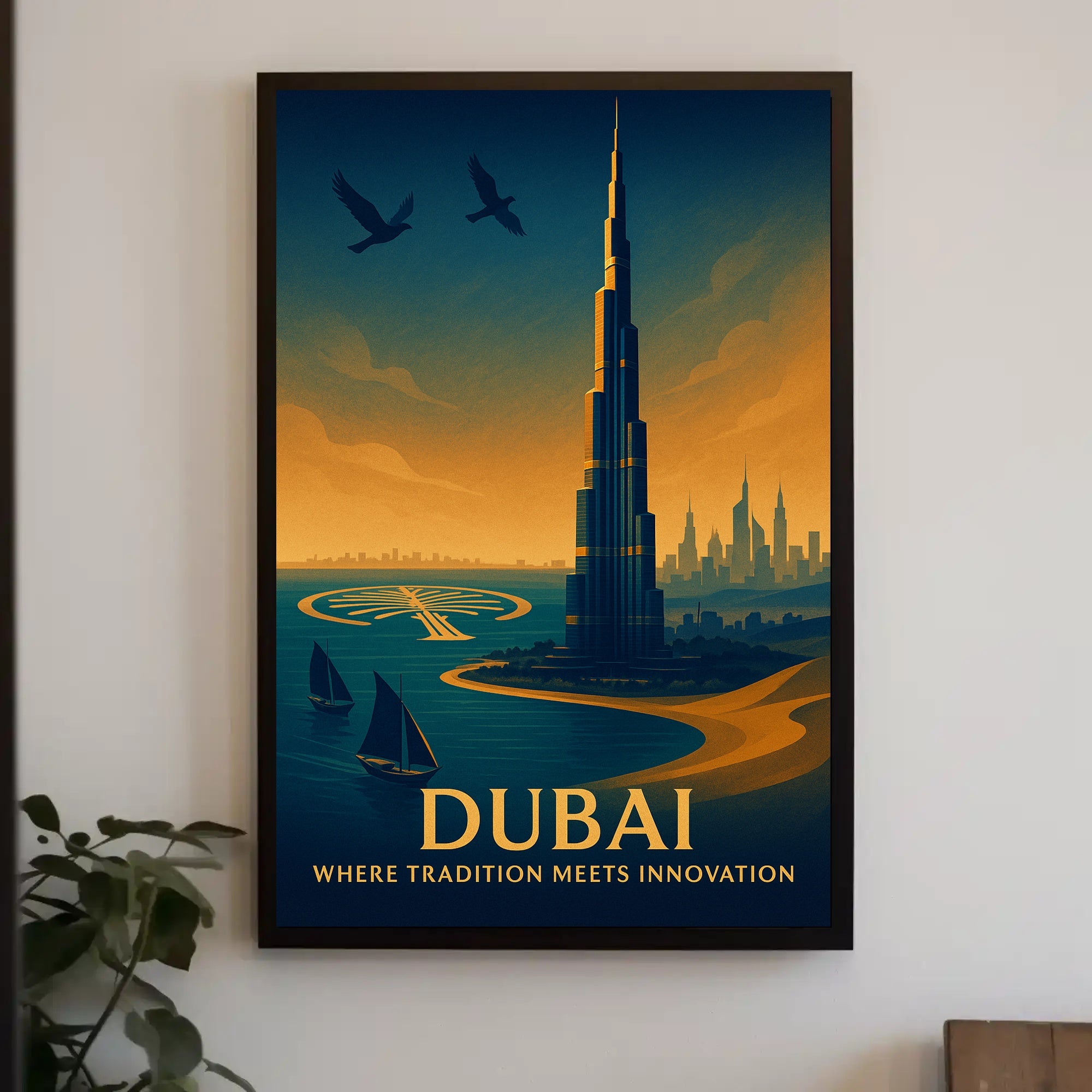 Dubai Tradition Meets Innovation Poster PosterGoat