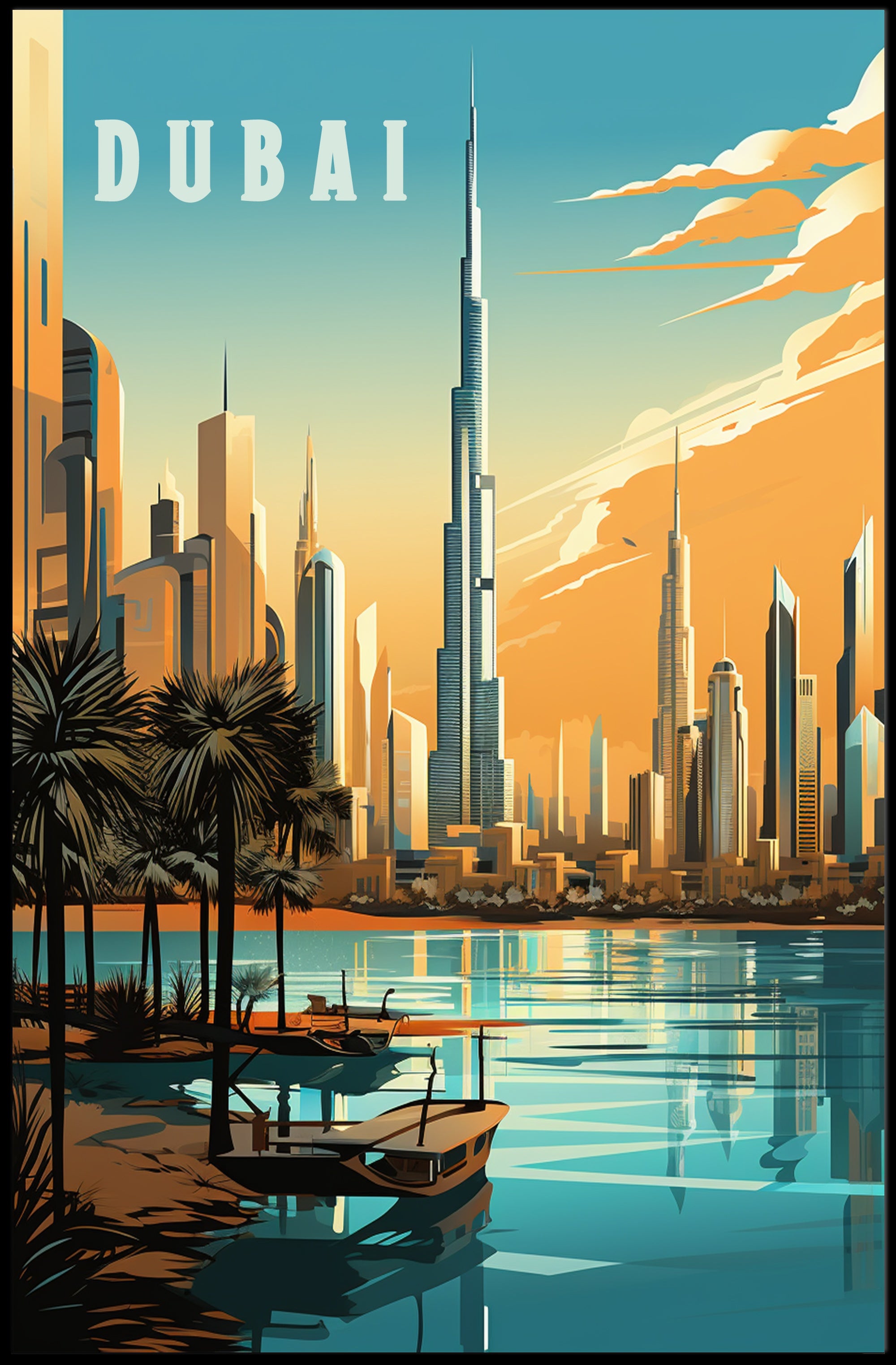Dubai's Iconic Skyline Modern Cityscape Urban Poster PosterGoat