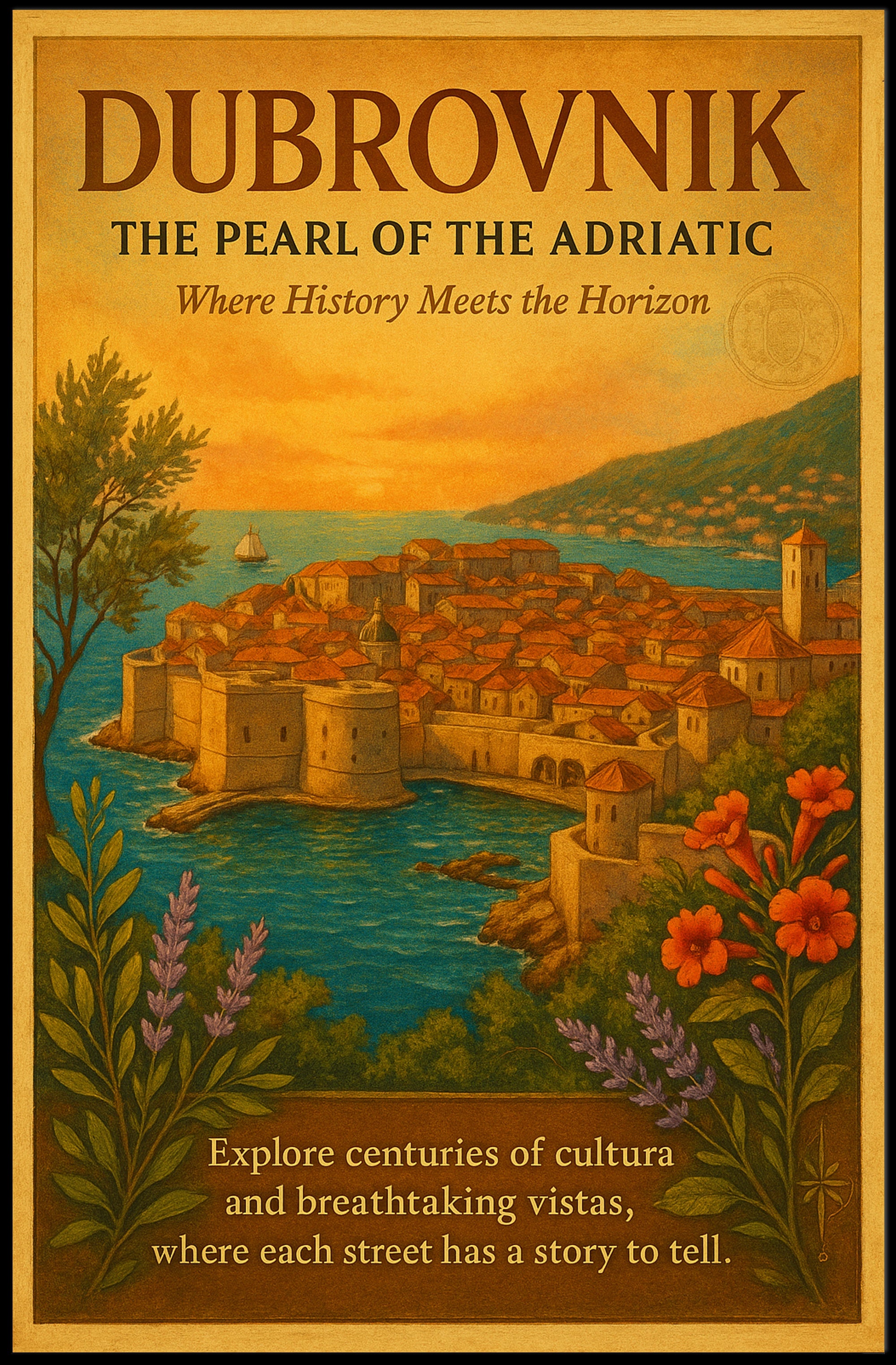 Dubrovnik The Pearl of the Adriatic Poster PosterGoat