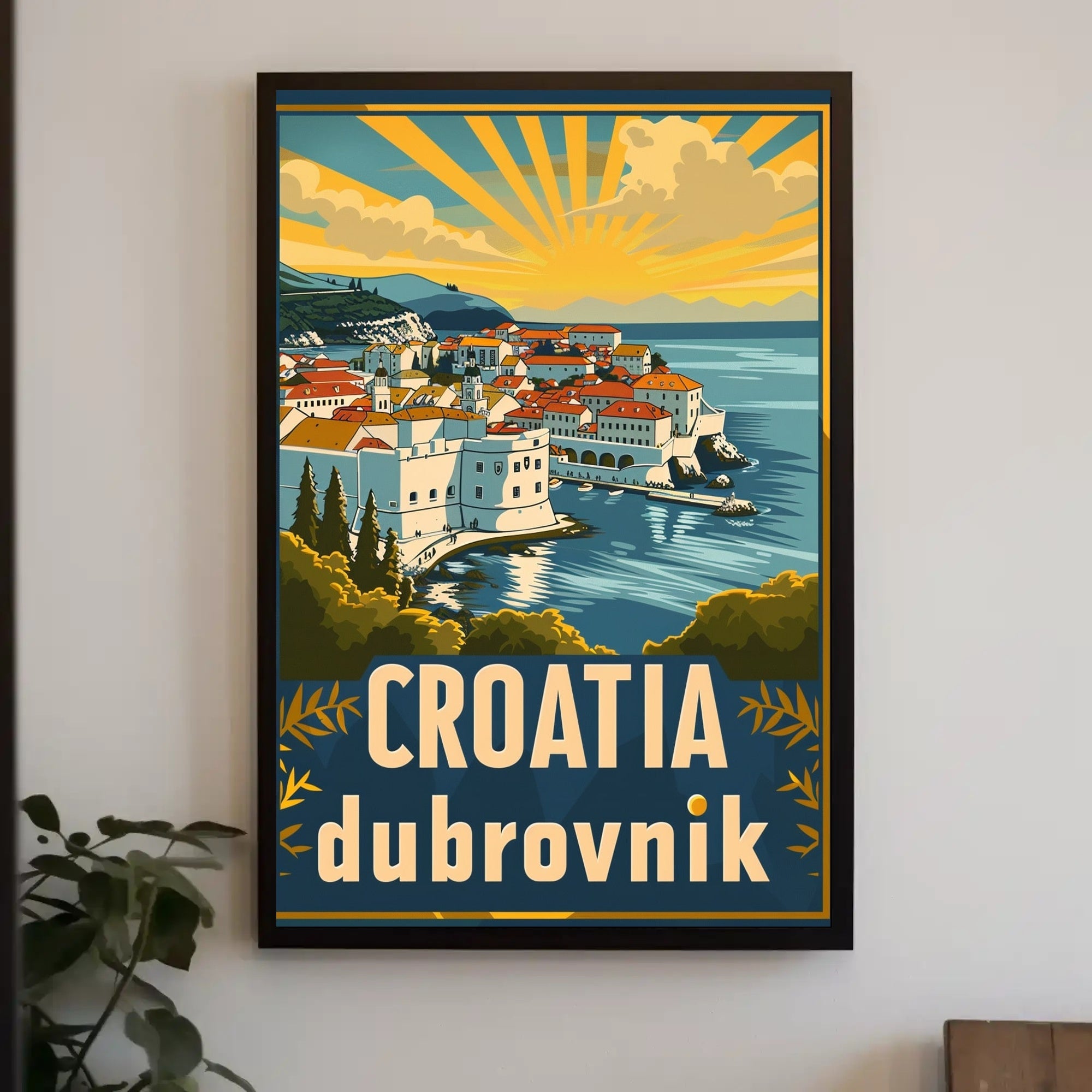 Dubrovnik's Scenic Legacy: Vintage Travel Art Poster PosterGoat