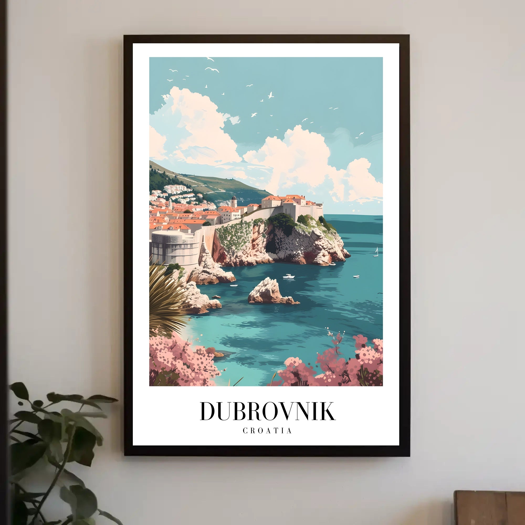 Dubrovnik's Vibrant Seaside Urban Cityscape Travel Poster PosterGoat