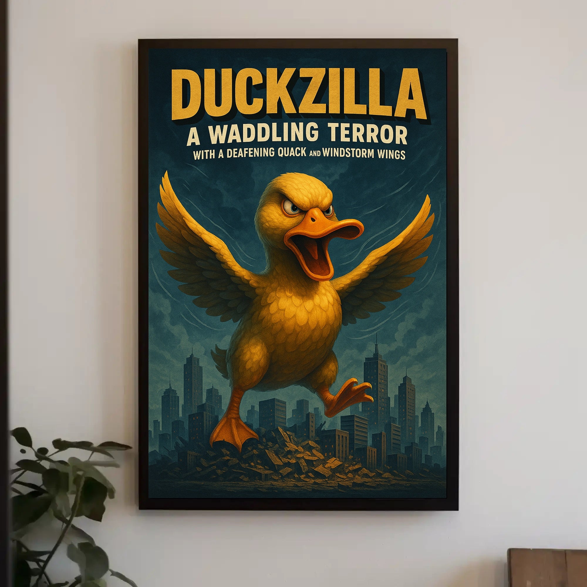 Duckzilla A Waddling Terror Poster Print PosterGoat