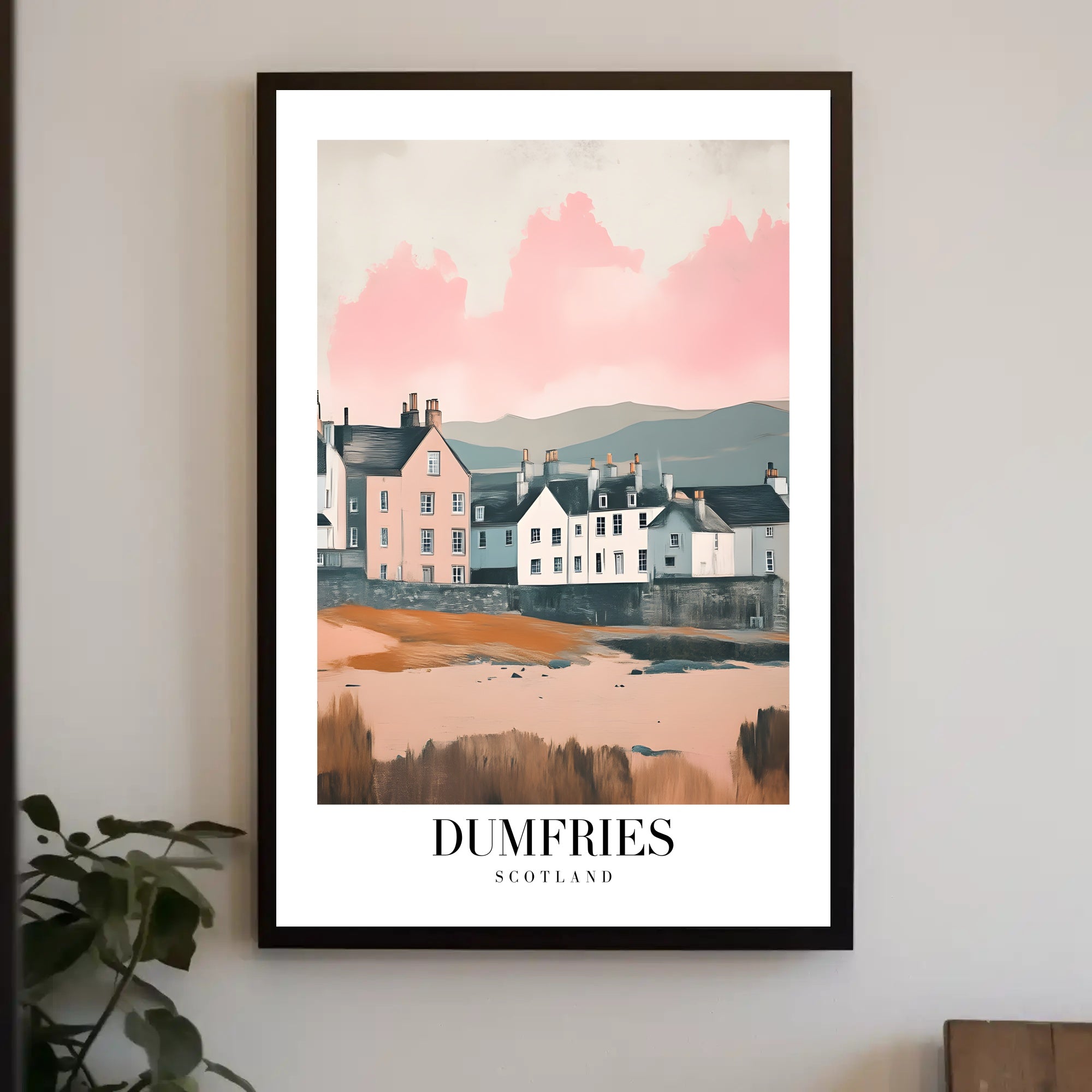 Dumfries Scenic Illustration with Vintage Modern Travel Poster PosterGoat