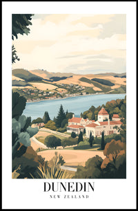 Dunedin's Vintage Landscape Travel Poster PosterGoat