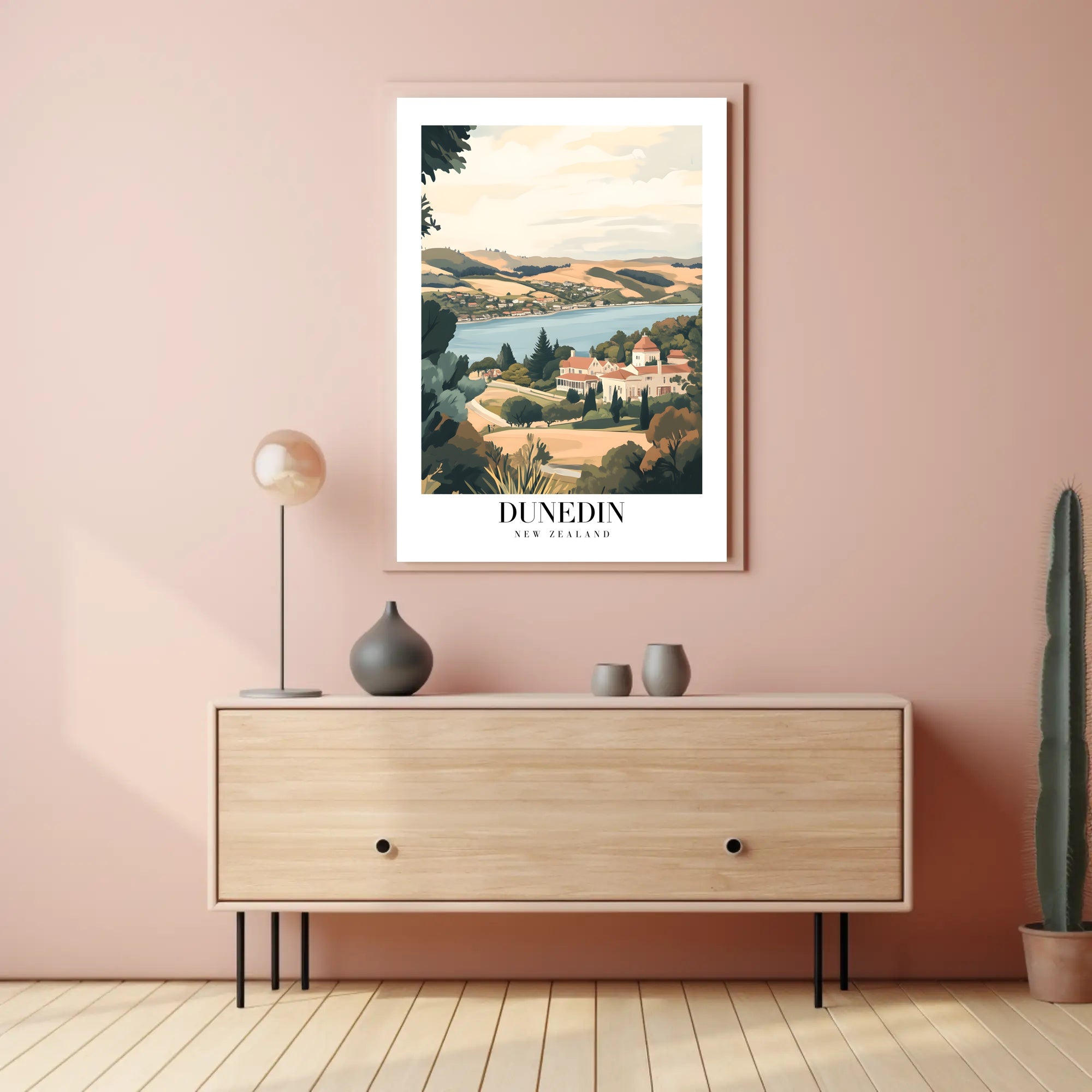 Dunedin's Vintage Landscape Travel Poster PosterGoat