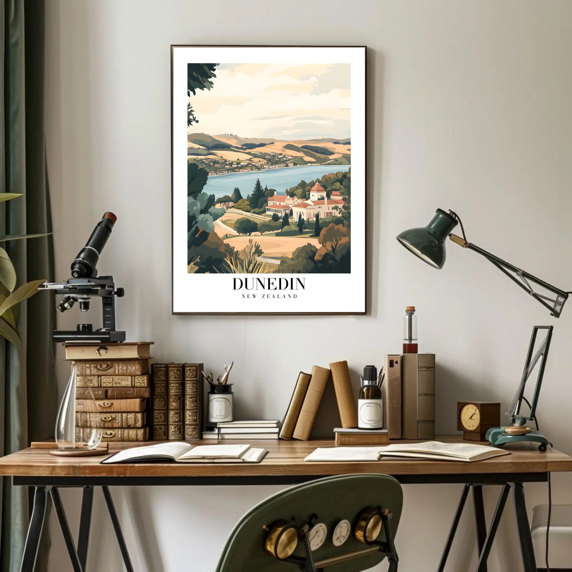 Dunedin's Vintage Landscape Travel Poster PosterGoat