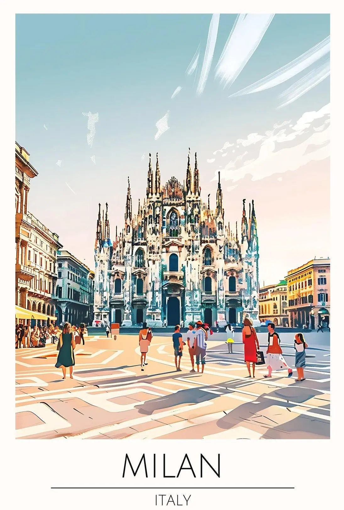 Duomo di Milano Vibrant Gothic Travel Poster PosterGoat