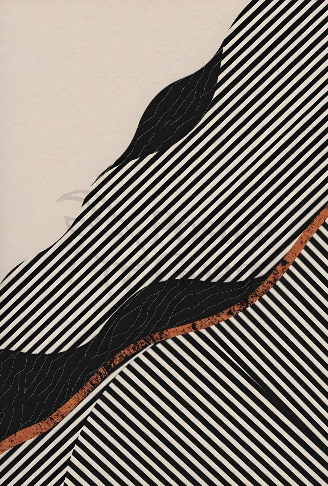 Dynamic Abstract Stripes and Shapes Abstract, Artistic Poster PosterGoat