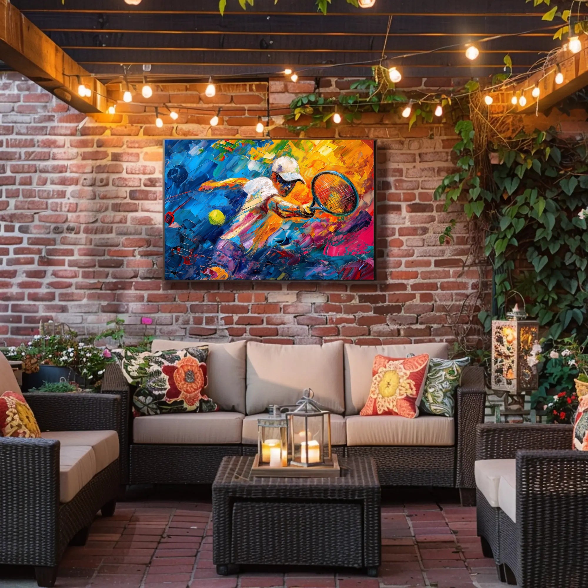 Dynamic Abstract Tennis Art Vibrant Sports Poster PosterGoat