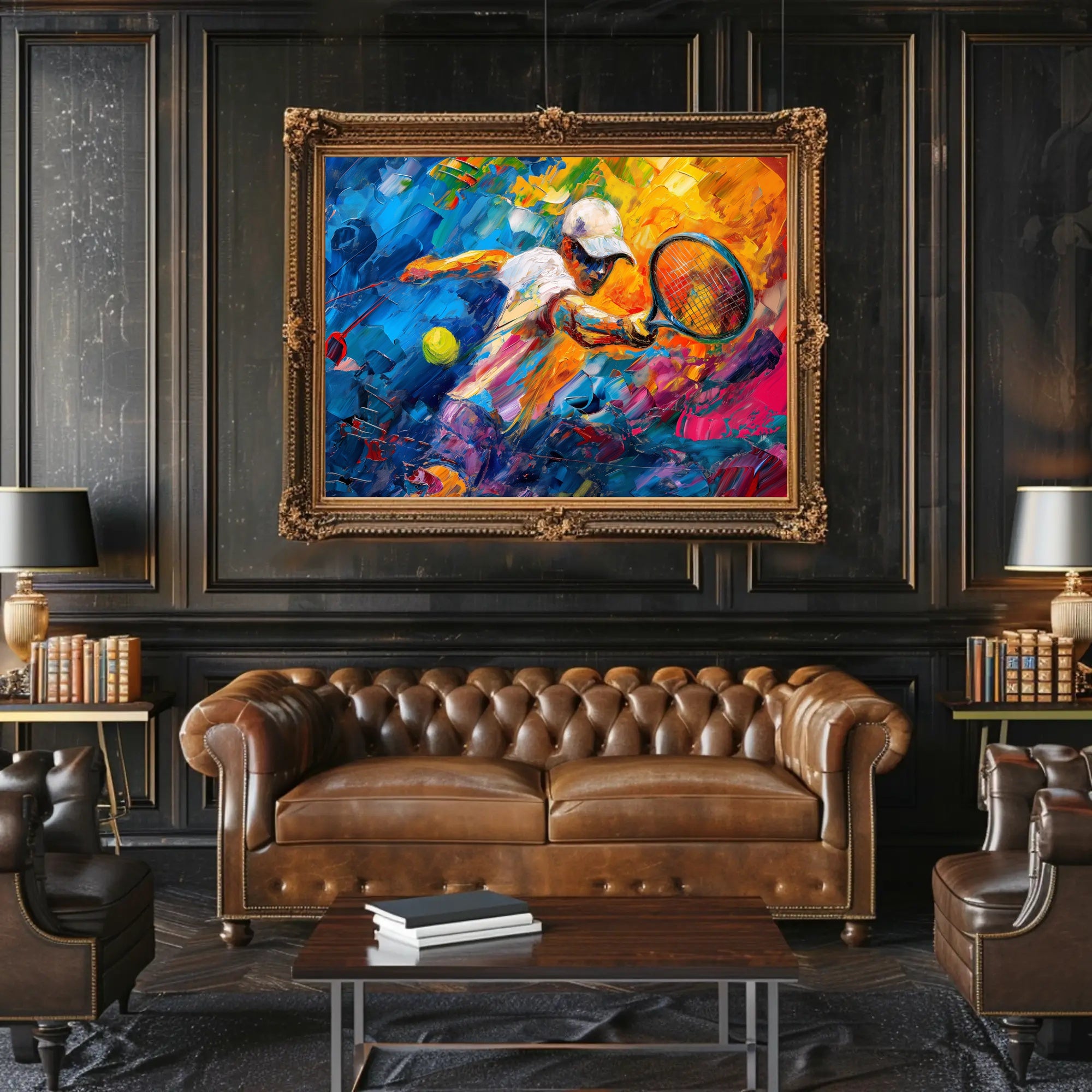 Dynamic Abstract Tennis Art Vibrant Sports Poster PosterGoat