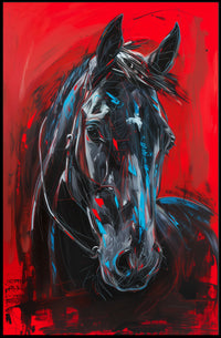 Dynamic Brushstrokes Horse Abstract Artistic Poster PosterGoat
