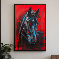 Dynamic Brushstrokes Horse Abstract Artistic Poster PosterGoat
