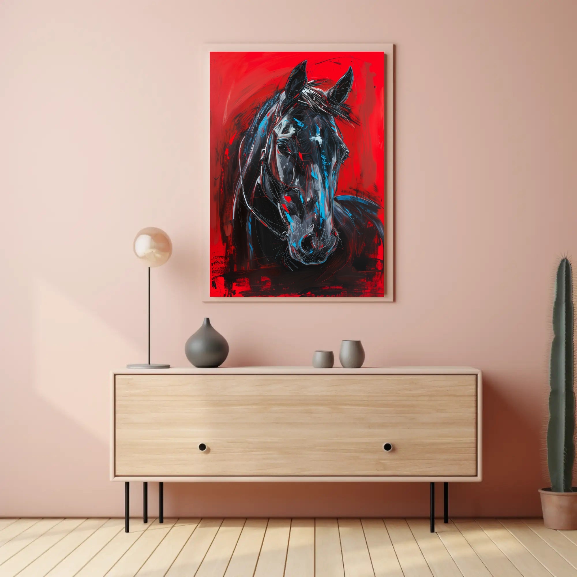 Dynamic Brushstrokes Horse Abstract Artistic Poster PosterGoat