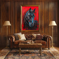 Dynamic Brushstrokes Horse Abstract Artistic Poster PosterGoat