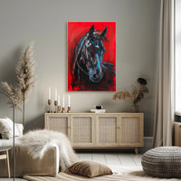 Dynamic Brushstrokes Horse Abstract Artistic Poster PosterGoat